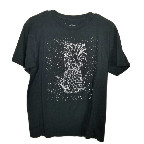 Awesome sauce Medium short sleeve graphic t shirt Top Women's black pineapple - Picture 1 of 4